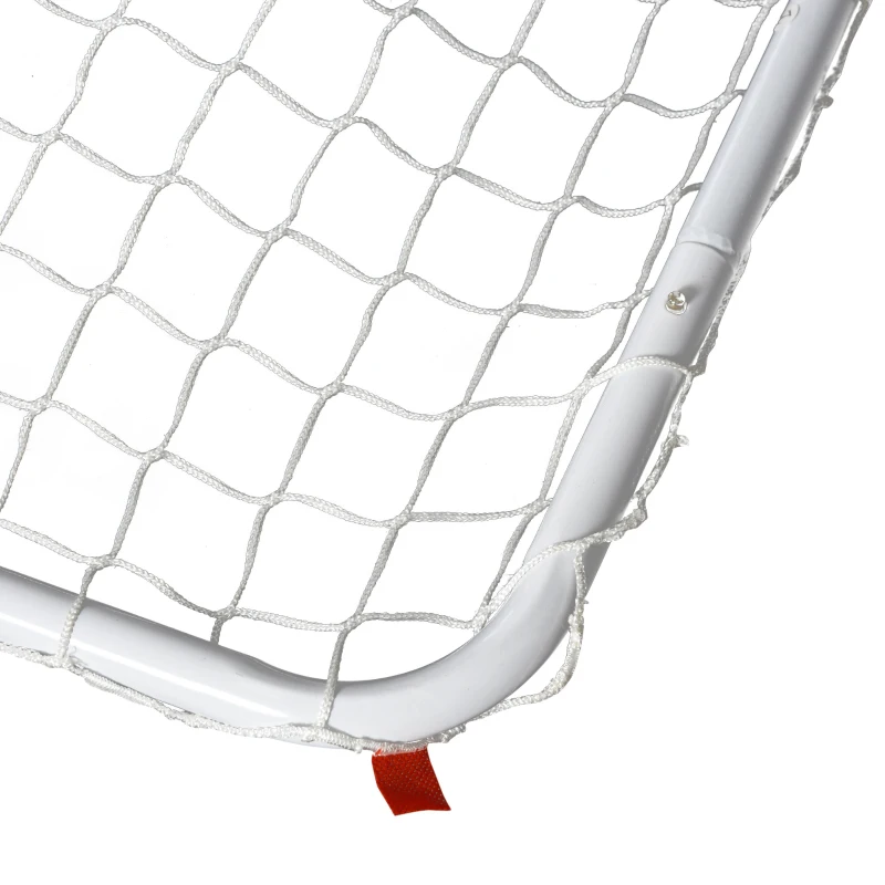 HOMCOM Conjunto de 2 balizas de futebol com rede e bola para crianças e adultos 78x46x 56cm Branco