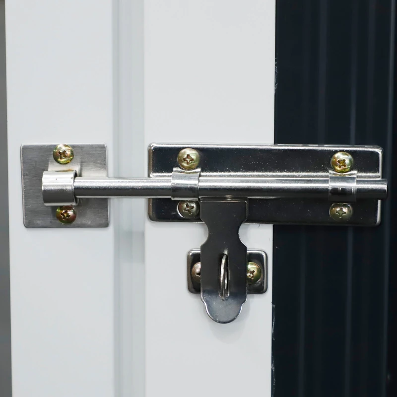 Outsunny Galpão de armazenamento para jardim armazém para ferramentas com telhado inclinado de aço galvanizado 143x89x186cm Cinza