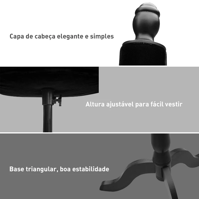 HOMCOM Manequim Feminino de Costura Busto de Senhora para Modistas Exibição Negro Altura Ajustável a 130-168cm
