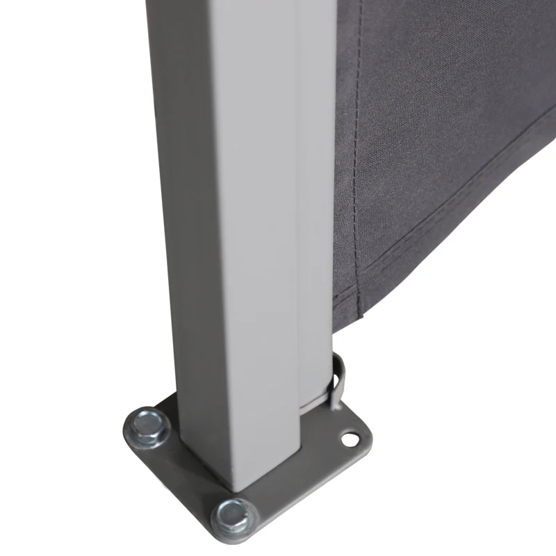 Outsunny Toldo Lateral Retrátil para Terraço Pátio ou Jardim Toldo de Privacidade para Exterior Dobrável 300x180cm Cinza