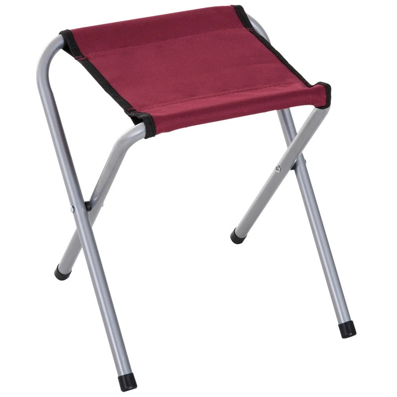 Outsunny Mesa Mala de Alumínio com 4 tamboretes dobrável portátil Altura Ajustável para Acampamento 120x60x69cm Marrom e Vermelho