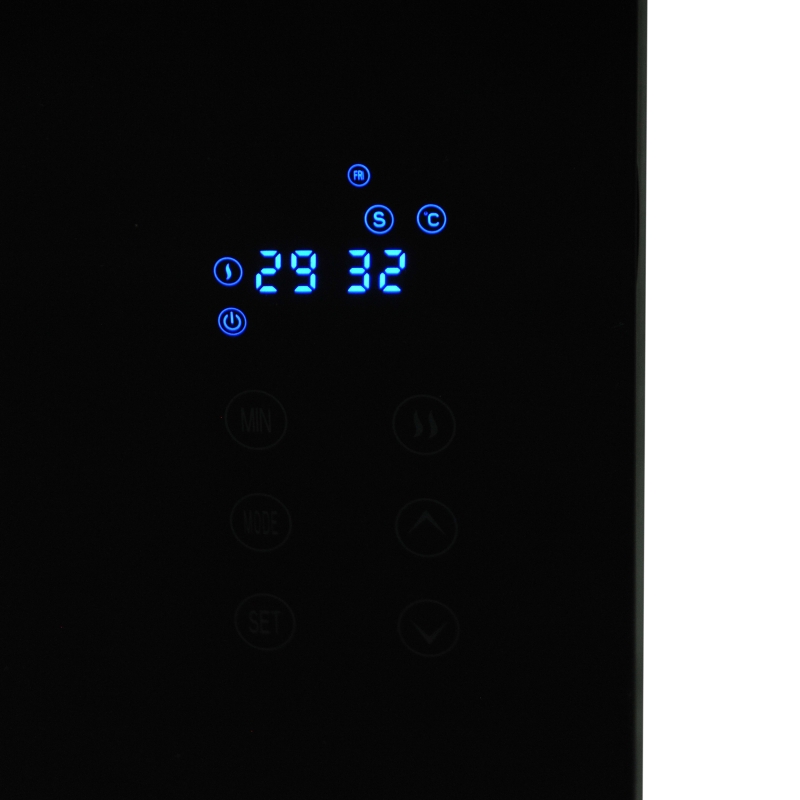 HomCom® Radiador eléctrico Aquecedor de Vidro Convector de Parede/Pé com Ecrã Táctil Temporizador e Controlo Remoto 1000/2000W