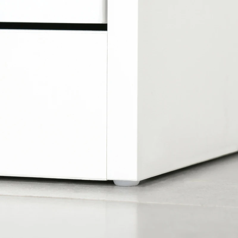 HOMCOM Móvel Sapateira de 4 Portas Estreita com Prateleiras Ajustáveis e Removíveis Capacidade de 16 Pares para Corredor Entrada 98x24x83cm Branco