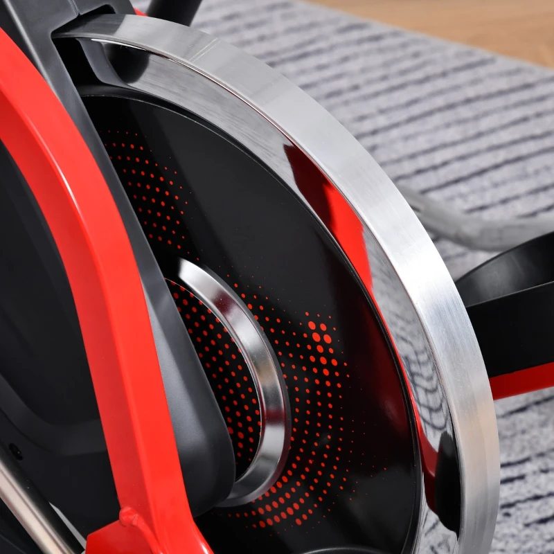 HOMCOM Bicicleta elíptica de fitness com tela LCD e resistência bidirecional ajustável de 8 níveis suporte de copo Volante 7 kg e 2 rodas 103x71x157 cm Preto