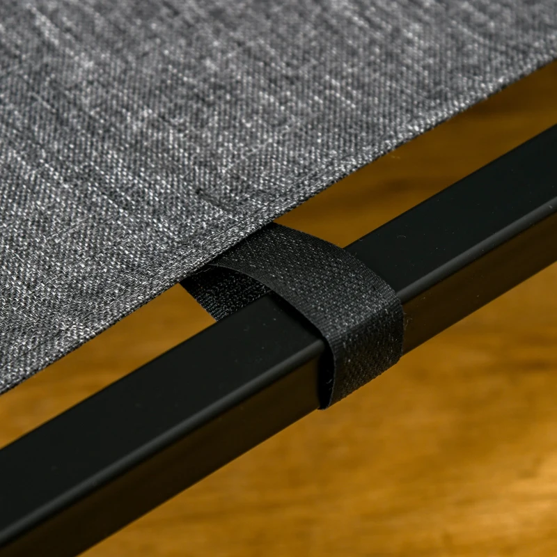 PawHut Sofá Cama elevado para animais de estimação 63,5x49x38,5cm Transpirável com Almofada Removível e Lavável para Cães Pequenos e Médios Carga 15kg Cinza