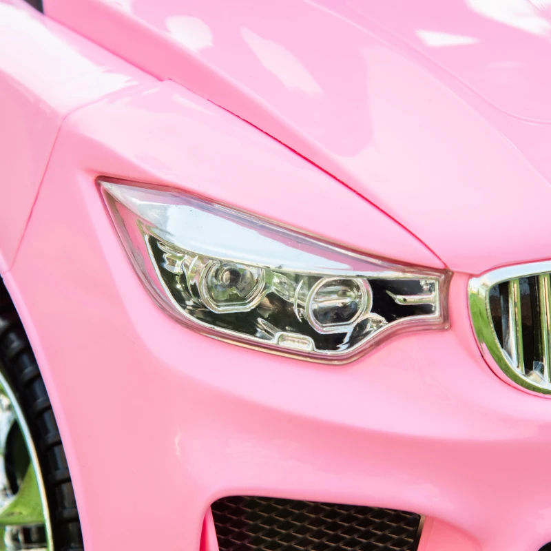 HOMCOM Carro Andador para Crianças de 18-36 Meses com Faróis Música Buzina Volante Compartimento de Armazenamento e Alça para Empurrar 63,5x28x36 Rosa