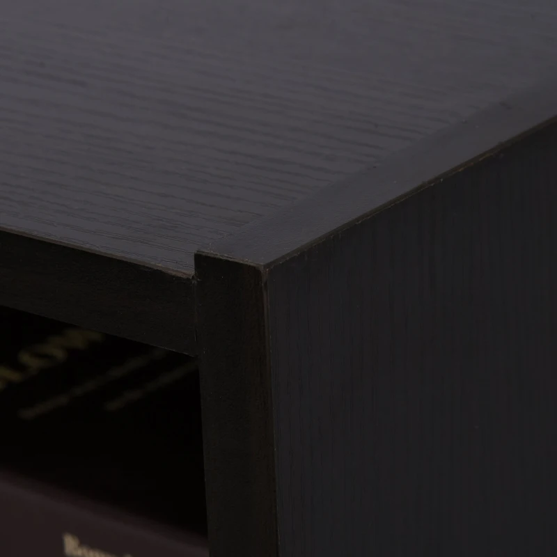 HOMCOM Estante para Livros de 5 Níveis com Prateleira Ajustável e Desenho Anti-Tombo Estante de Armazenamento 63x29,5x176 cm Preto