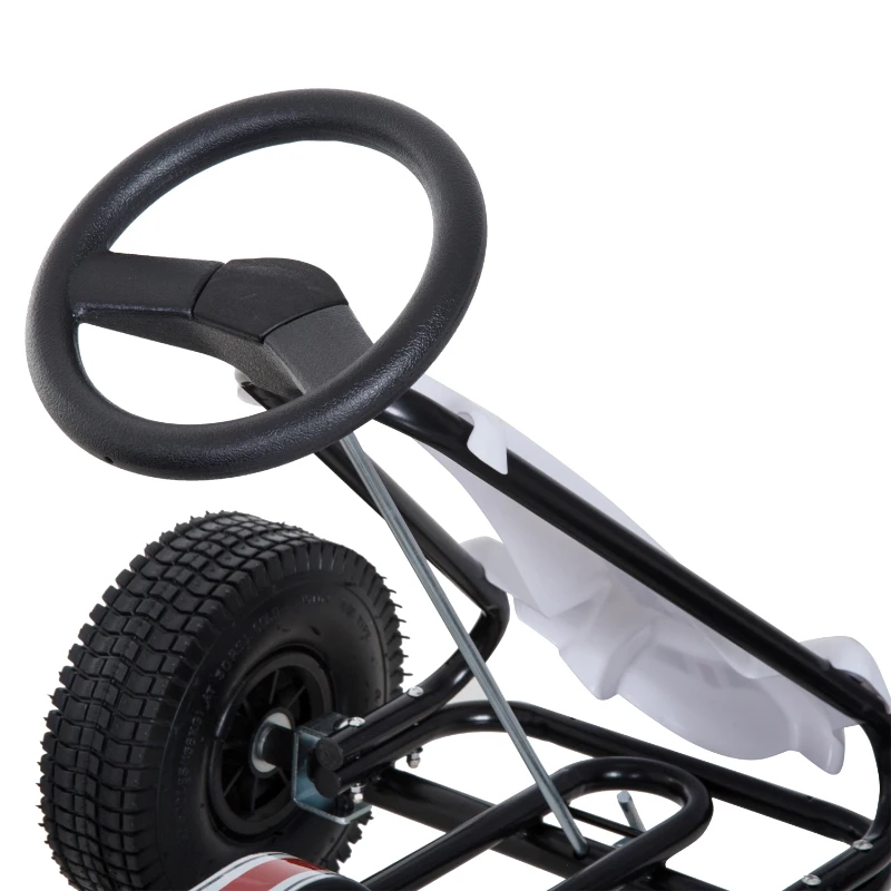 HOMCOM Carro de Pedais Go Kart Racing Desportivo com Assento Ajustável Embraiagem e Travão  103x64x59,5 cm