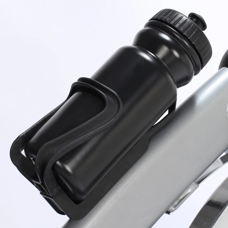 HOMCOM Bicicleta Estática de Exercícios com Guidão Assento e Resistência Ajustáveis com Tela LCD e Pulsômetro para Exercícios em Casa Carga 110 kg 96x50x107cm Prata