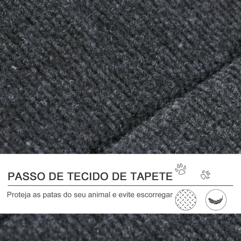 PawHut Escada de Madeira para Cães Dobrável 2 em 1 Rampa para Animais de Estimação Portátil com 3 Degraus para Acesso ao Sofá e Cama Alta 60x47x50cm Madeira Natural e Preto