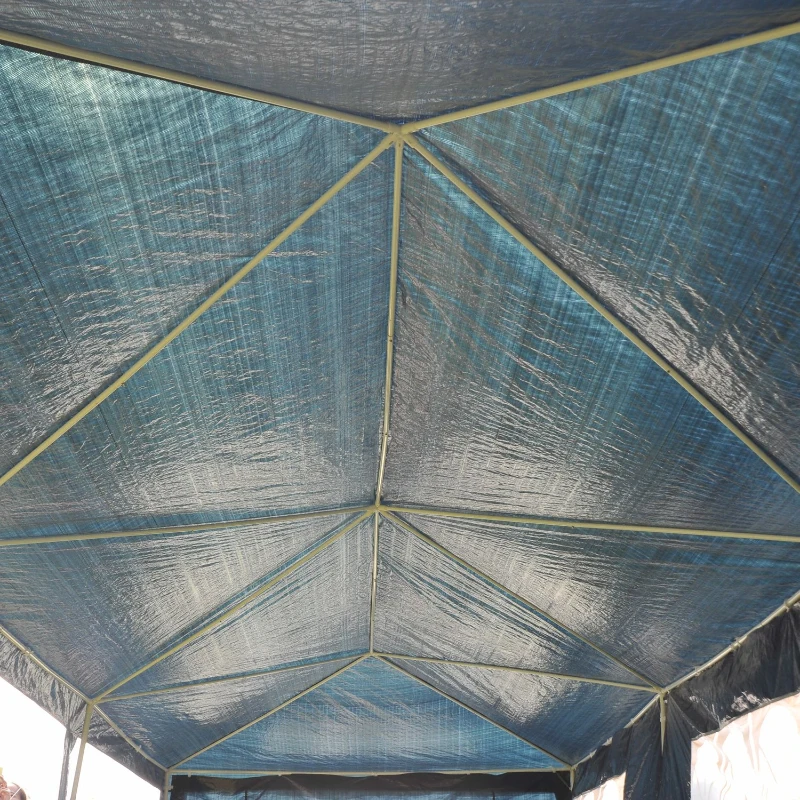 Outsunny Pavilhão do jardim   com janelas - azul escuro - Tubo de aço e tecido de polietileno - 6x3x2,55m