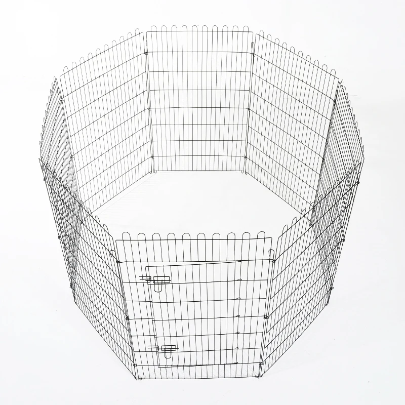 Parque Cães Gaiola Dobrável Animais de Estimação Cerca Treino Cachorros 8 Barreiras 71x122 cm
