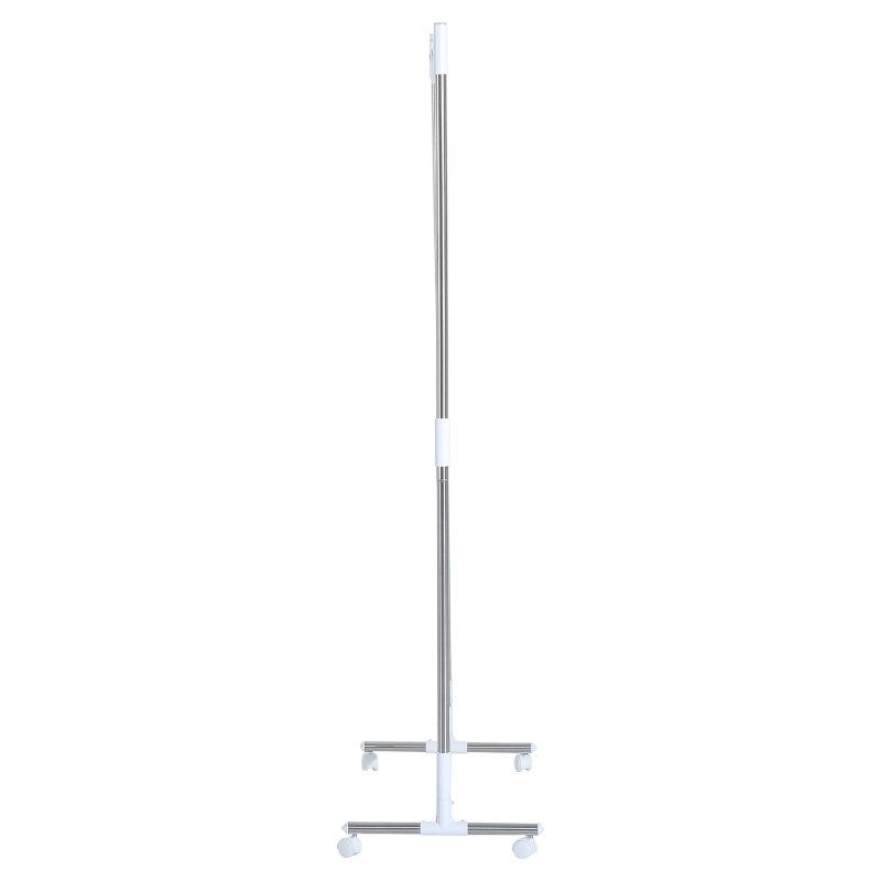 HomCom Cabide com Rodinhas para Pendurar e Secar Roupa Aço Inox. - Cor Prateado - 87,5x43x175,5 cm