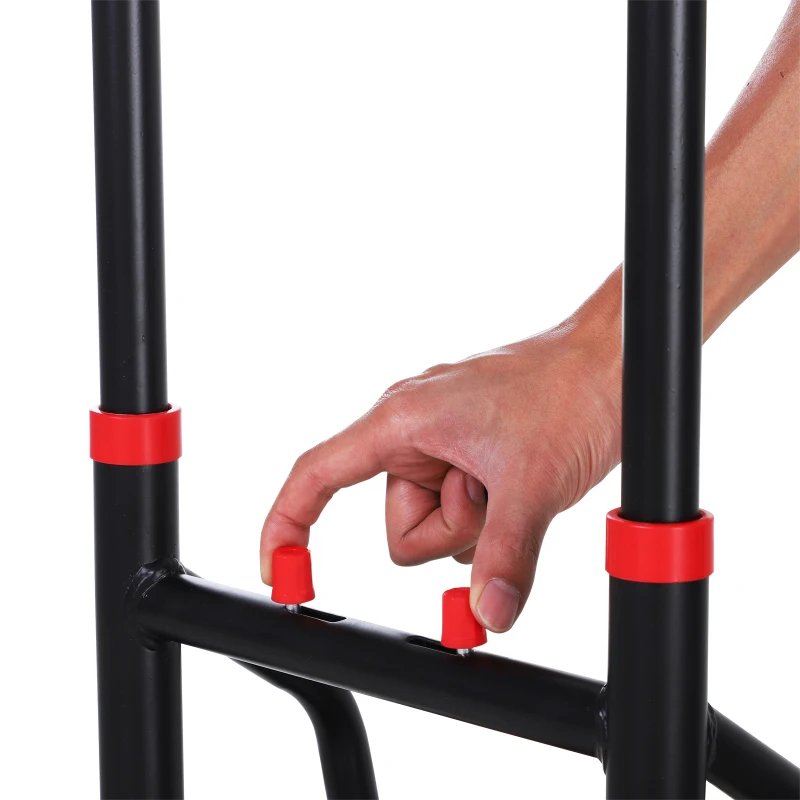 DURHAND Carrinho de mão de escada dobrável portátil carga 120 kg 60x45x109cm Vermelho e Preto