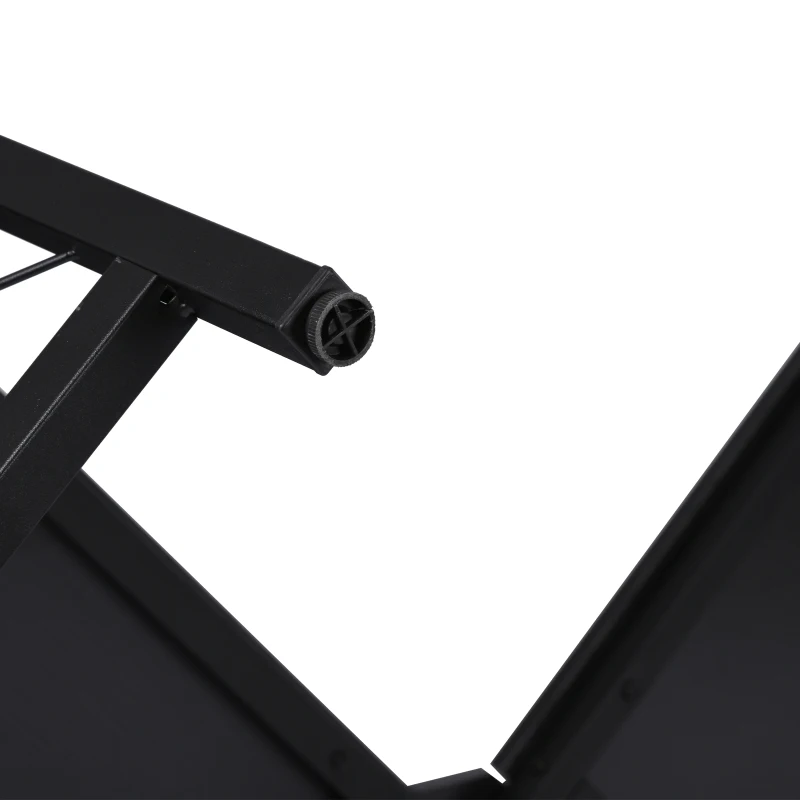 HOMCOM Secretária em Forma de L Secretária para Escritório com Estrutura de Metal Secretária de Canto 150x150x76 cm Preto