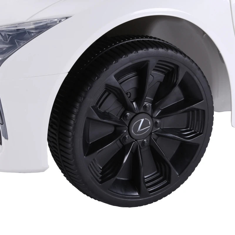 HOMCOM Carro elétrico para crianças acima de 3 anos de controle remoto e manual com música 106x63x44 cm Branco