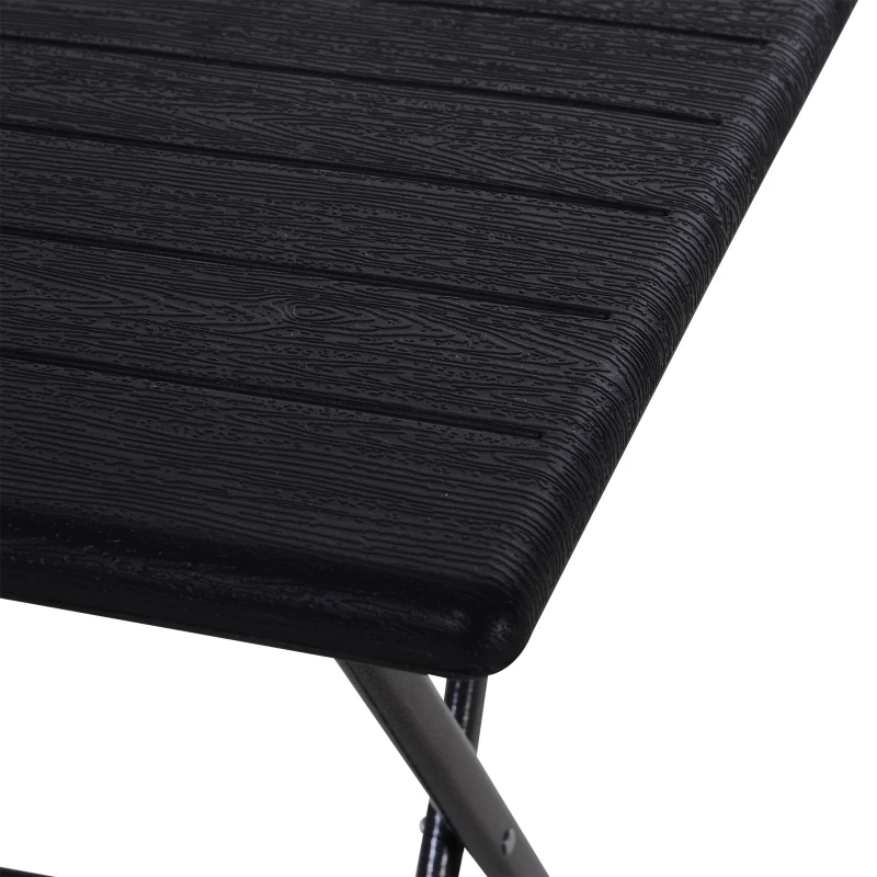 Outsunny Conjunto de Mesa e Cadeiras de Jardim Conjunto de Móveis de Exterior Dobráveis 61,6x61,6x74 cm e 57x44,5x81 cm  Preto