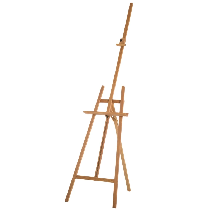 HOMCOM Cavalete de Pintura Cavalete de Madeira de Faia de Desenho para Estúdio com Altura Ajustável 65x44x174-230 cm Madeira