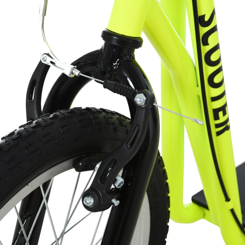 HOMCOM trotinete para crianças acima de 5 anos Guiador ajustável Rodas infláveis Amarelo 135x58x88-94 cm Amarelo