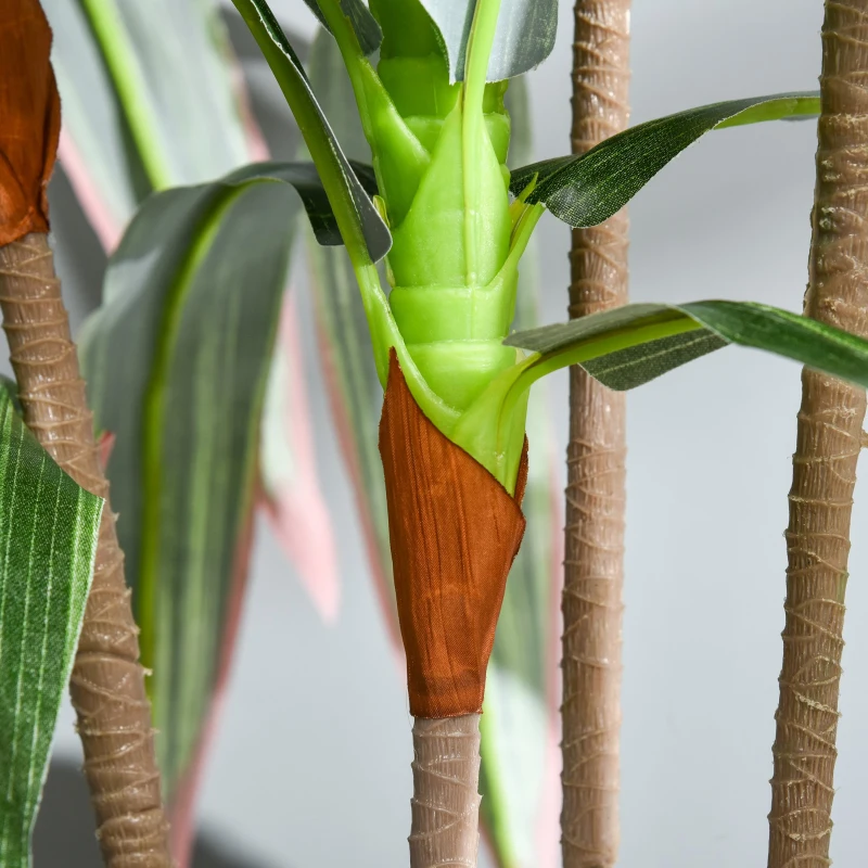 Outsunny Yucca Artificial com Pote Planta Dracaena de 93 Folhas Árvore Sintética Realística Decorativa Ø18x165 cm Verde