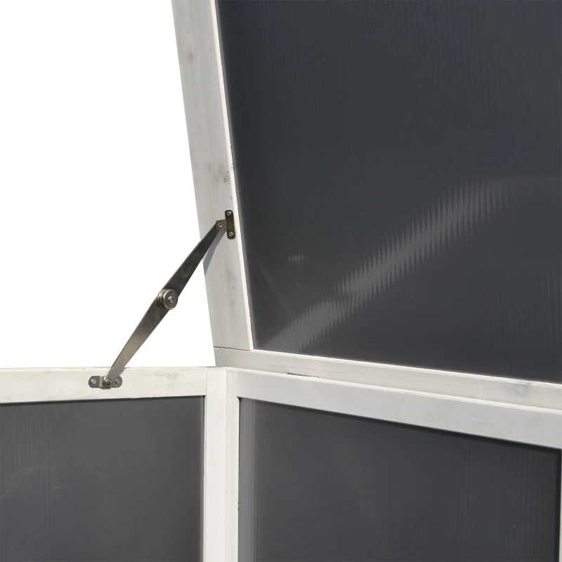 Pawhut Galinheiro Exterior Madeira Integrada Bandeja Casa para Galinhas Gaiola para Pequenos Animais Frango 160x75x80 cm Cinza