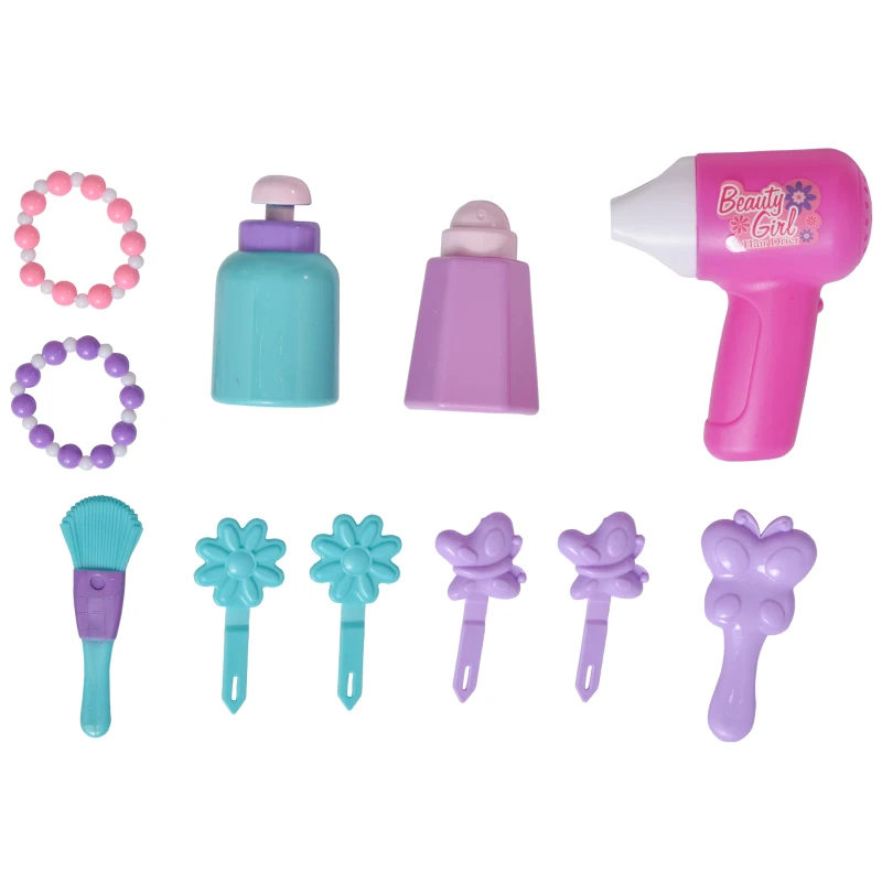 HOMCOM Conjunto de toucador infantil e cadeira de beleza com sons de luzes 35 x 20 x 59,5 cm