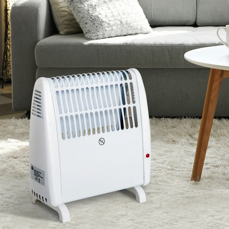 HomCom® Mini Aquecedor 400-450W Aquecedor Eléctrico com Termóstato Temperatura Ajustável 0-90℃ 27.5x12.7x27.5cm