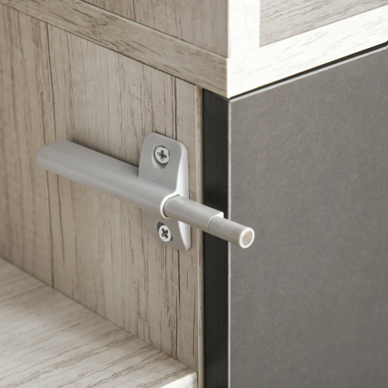 HOMCOM Armário Aparador Moderno  com porta dupla Organizador multifuncional 80x40x120cm cinza