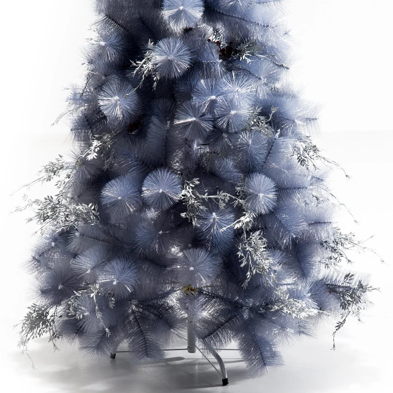 HOMCOM Árvore de natal 150 cm Pinheiro Artificial Decoração de Natal com Peças de Decoração 222 Ramos Cinza Metal PET Φ75x150cm