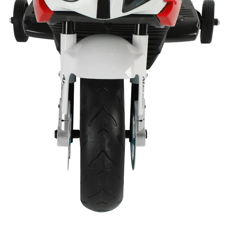 HOMCOM Mota Eléctrica Infantil para Crianças acima de 3 Anos Batería 12V 2 Motores com Luzes e Sons 110x47x69cm vermelho e preto