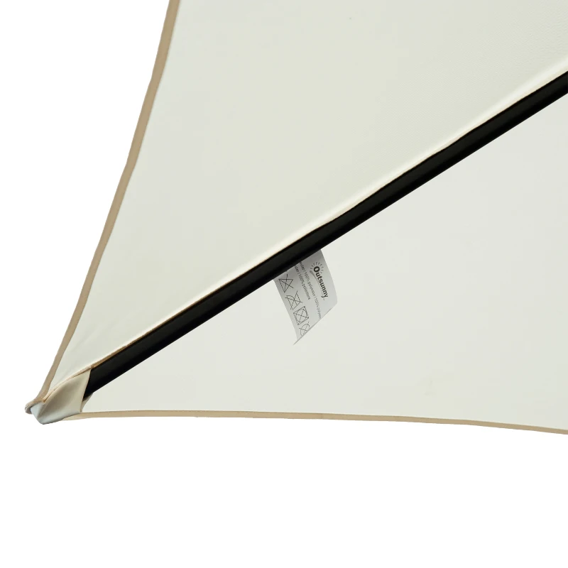Outsunny Chapéu de Sol de Jardim Ø270x235cm Chapéu de Sol de Alumínio Reclinável com Manivela e 6 Hastes para Terraço Exterior Balcão Creme