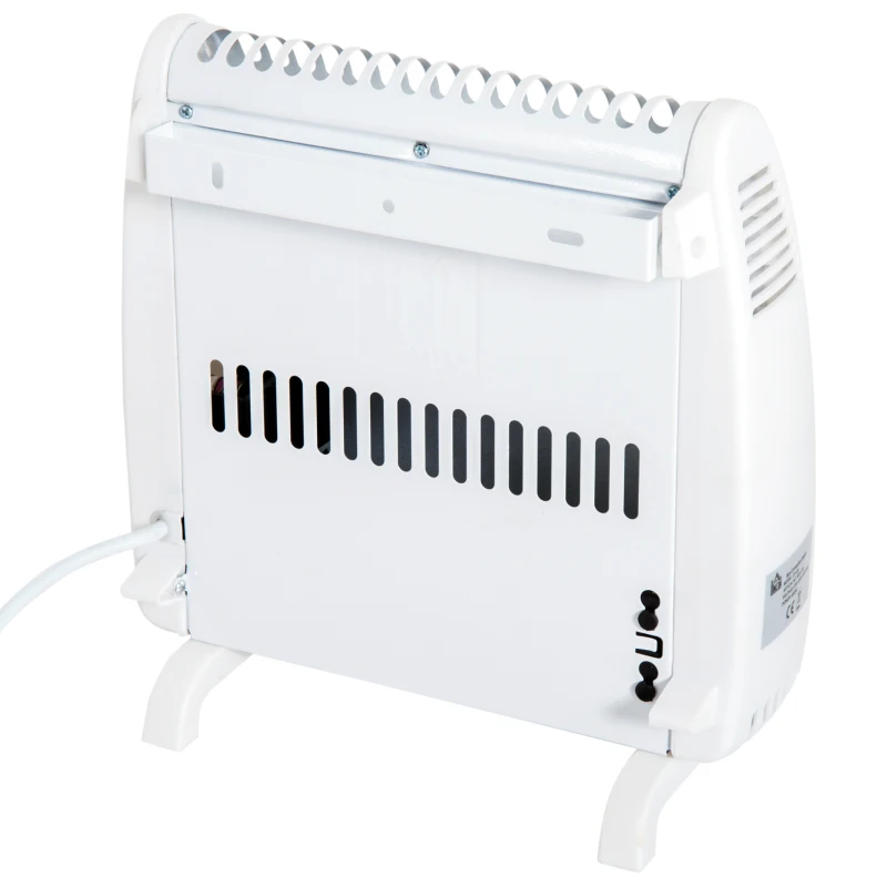 HomCom® Mini Aquecedor 400-450W Aquecedor Eléctrico com Termóstato Temperatura Ajustável 0-90℃ 27.5x12.7x27.5cm