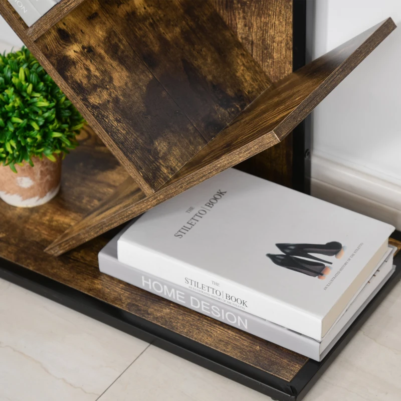 HOMCOM Estante em forma de árvore com prateleiras em 8 níveis robusto  50x28x142cm marrom