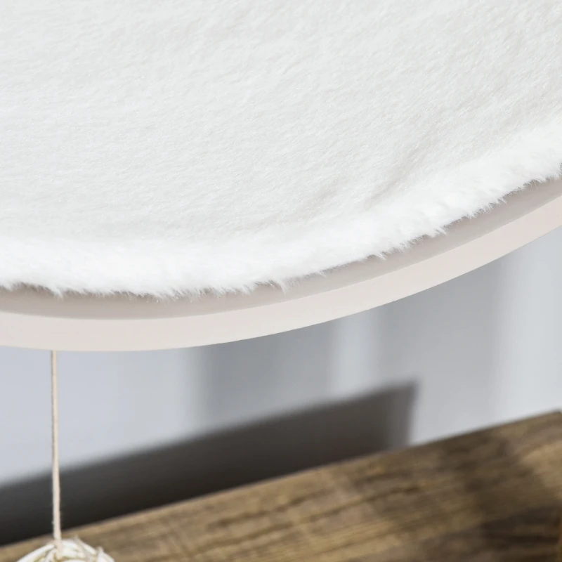 PawHut Árvore Arranhador para Gatos Altura 74 cm com Plataformas Caverna Poste para Coçar Bolas e Caixa de Armazenamento Madeira Natural e Branco