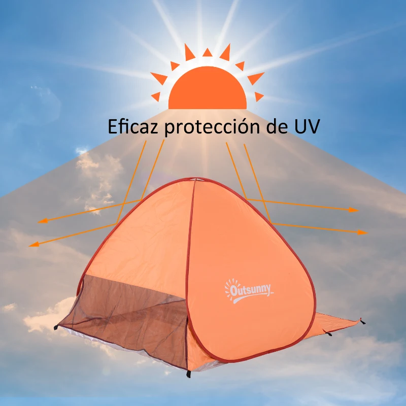 Outsunny Tenda pop-up instantânea e portátil com janelas Tipo de refúgio para piquenique, praia e acampamento com proteção UV