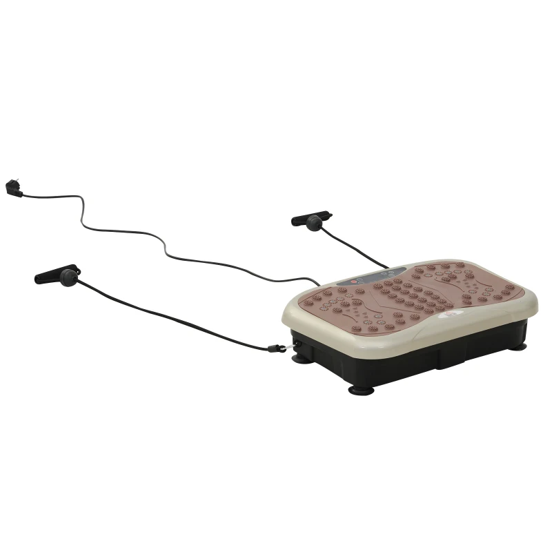 HOMCOM Plataforma de Vibração com 2 Bandas Elásticas para Treinamento de Fitness 200 W com Controle Remoto e Carga 120 kg