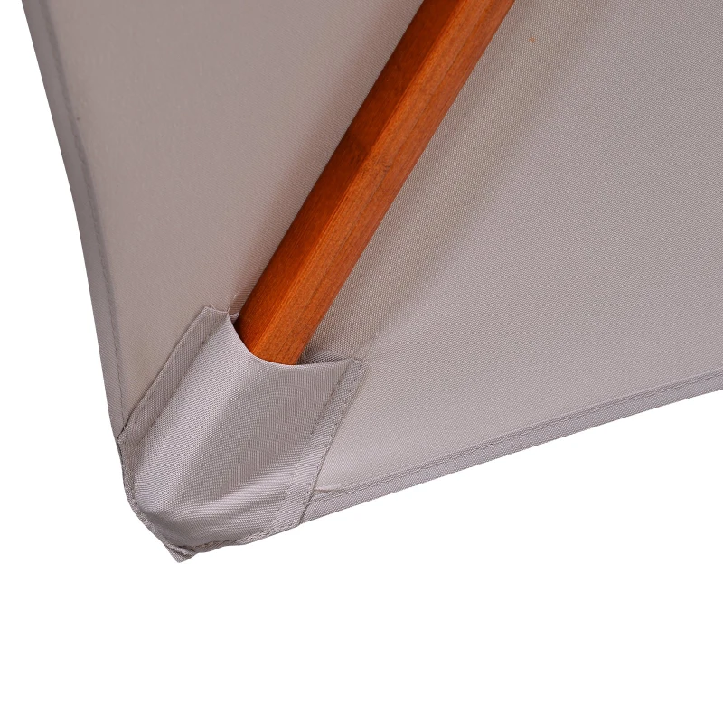 Outsunny Chapéu de Sol de Jardim com Teto Duplo Sistema de Polia Toldo de Poliéster Impermeável 300x300x297cm Cinza Claro