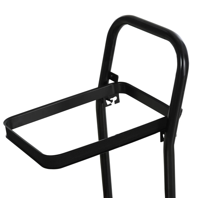 HOMCOM Carrinho multifuncional de 2 posições com plataforma 4 ruedas ajustável em altura 41,5x38,5x92-104 cm laranja e preto