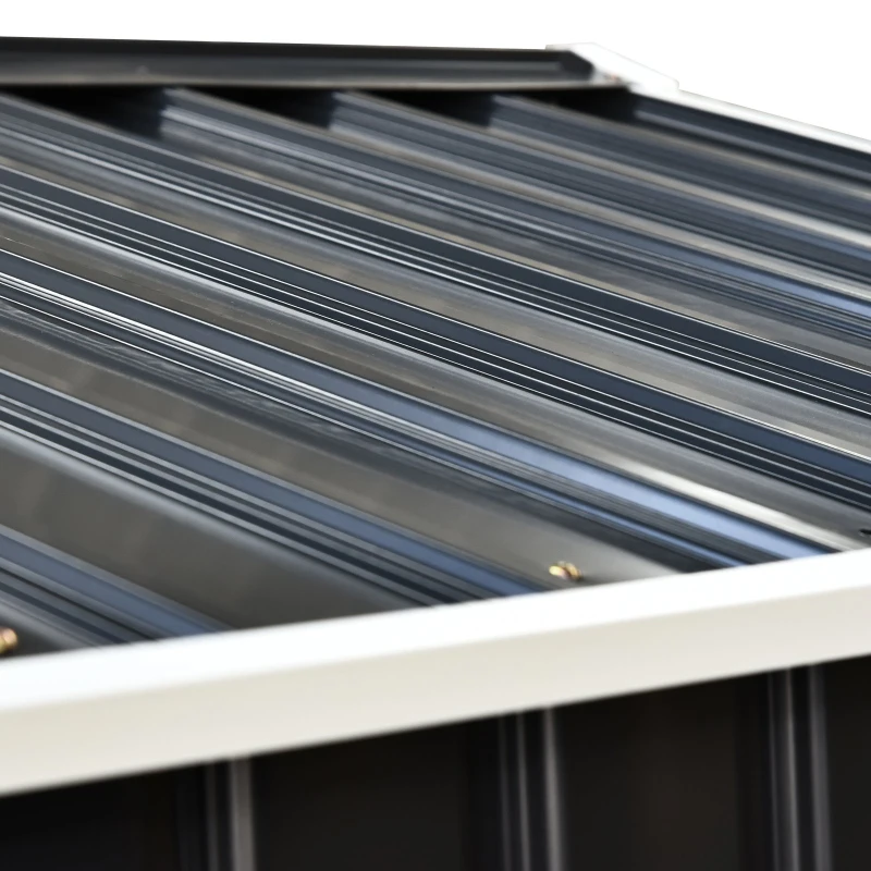 Outsunny Abrigo de Jardim 150x130x186 cm Abrigo de Exterior de Aço Galvanizado com Porta Corredeira e Ventilações para Armazenamento de Ferramentas Cinza