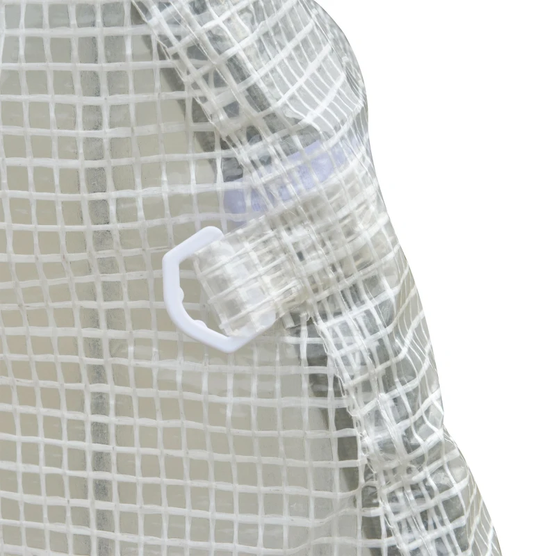 Outsunny Estufa de Jardim Tipo Túnel com janelas e portas Cobertura PE Estrutura de aço 295x200x190cm Branco