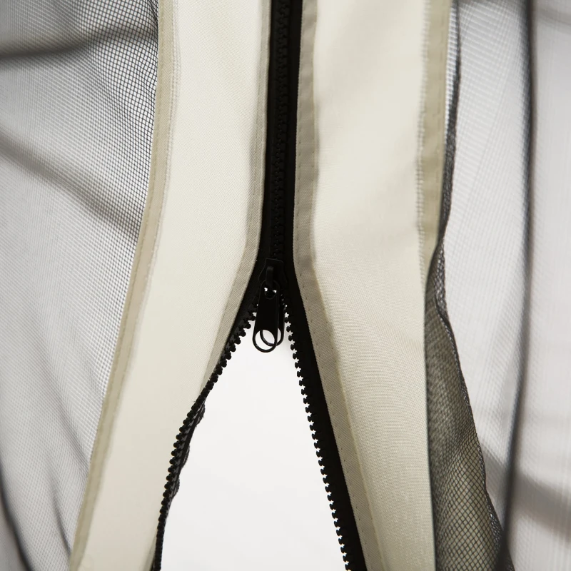 Outsunny 4 painéis laterais 335x207 cm para tenda de jardim com mosquiteira zíperes e anéis preto