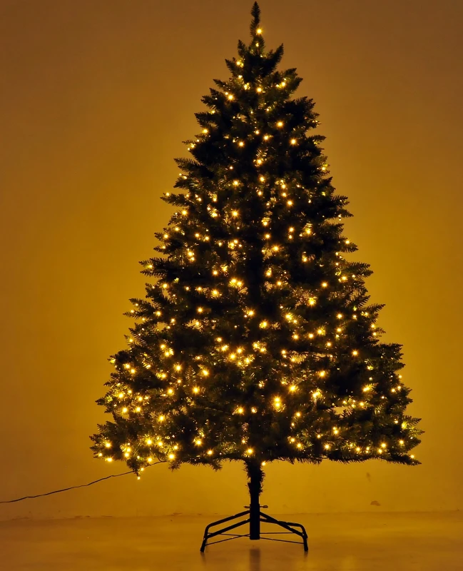 HomCom® Árvore de Natal Grande Artificial Árvore 200 cm + Suporte 1880 Ramas 650 Luzes LED