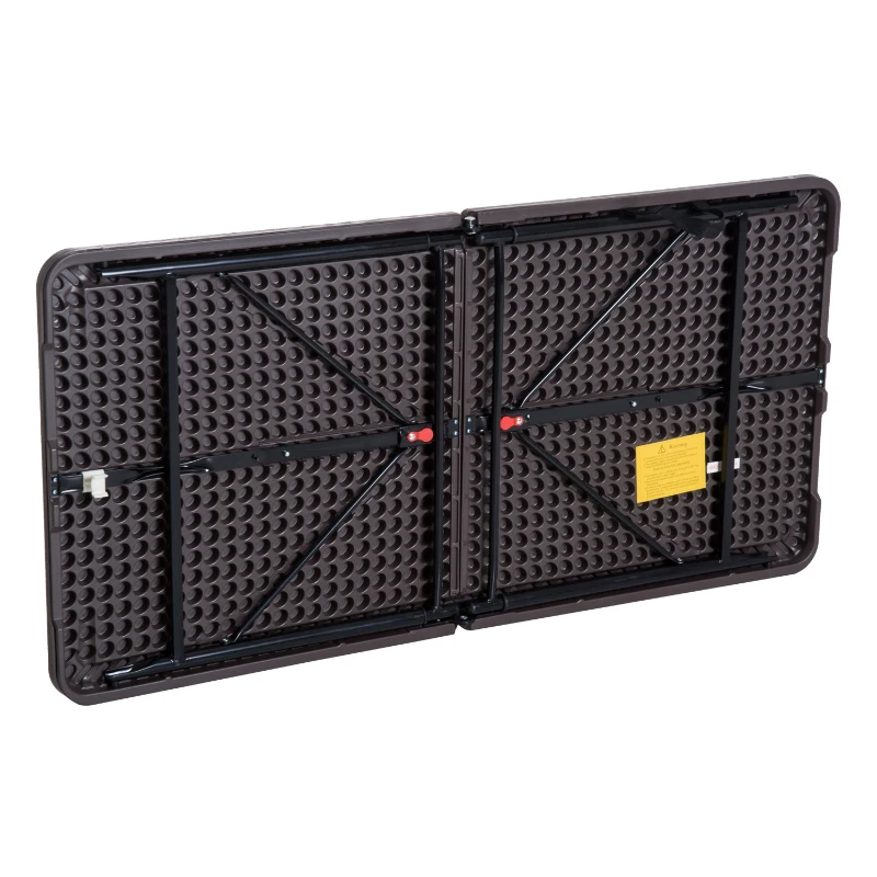 Outsunny Mesa dobrável ajustável Altura regulável 122x61x53 / 71,5 cm Marrom e preto