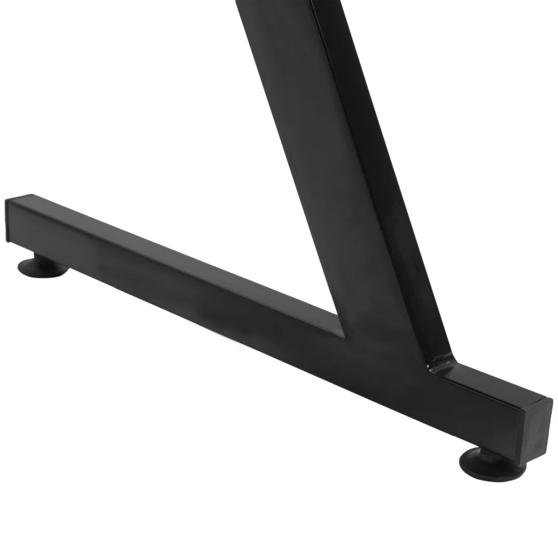 HOMCOM Secretária tipo gaming mesa de escritório com suporte para copos gancho e pés ajustáveis 120x65x74,5 cm preto