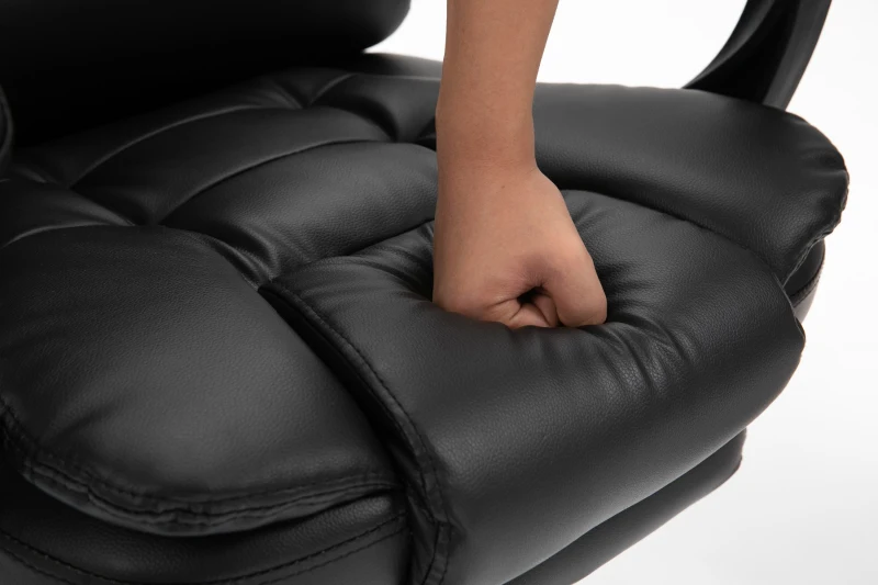 HomCom Cadeira de Escritório Ergonómica Reclinável 145° e Giratória 360º com pousa-pés - 64,5x69x117-127cm