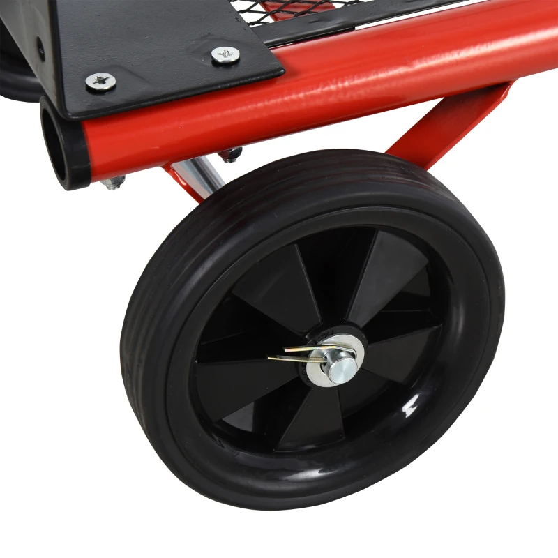 HOMCOM Carrinho multifuncional de 2 posições com plataforma 4 ruedas ajustável em altura 41,5x38,5x92-104 cm laranja e preto