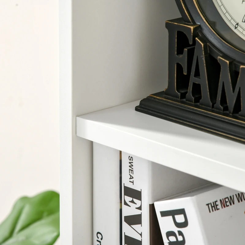 HOMCOM Estante para Livros Estante de Madeira com 7 Compartimentos de Armazenamento Plantas Arquivos para Sala de Estar Dormitório Escritório 50x24x106cm Branco