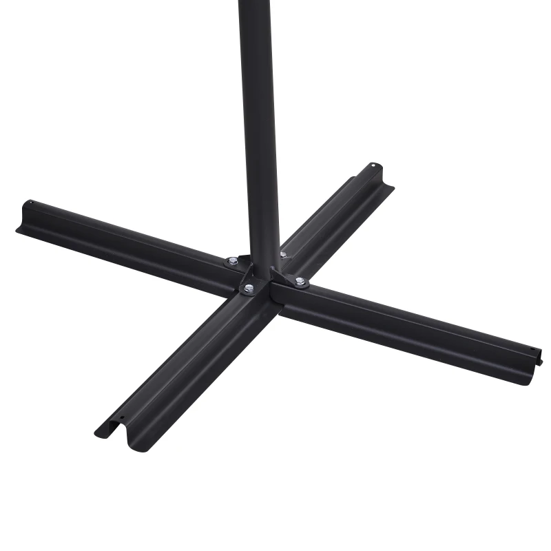 Outsunny Chapéu de Sol Duplo Inclinável para Jardim Terraço Chapéu de Sol Excêntrico à Manivela com 12 Hastes de Aço 270x440x250cm Cinza