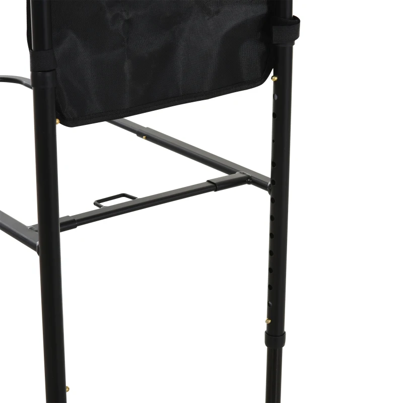 HOMCOM Corrimão da cama para deitar e levantar pega da cama de altura ajustável com alça de fivela e bolso 72x36x86-110,5 cm preto