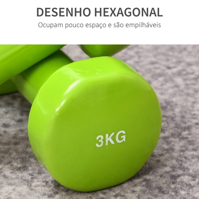 HOMCOM Jogo de 8 Halteres Hexagonais 4 Pares 4kg 3kg 2kg 1kg com Revestimento Pesos para Exercícios em Casa Academia Aço Multicolor